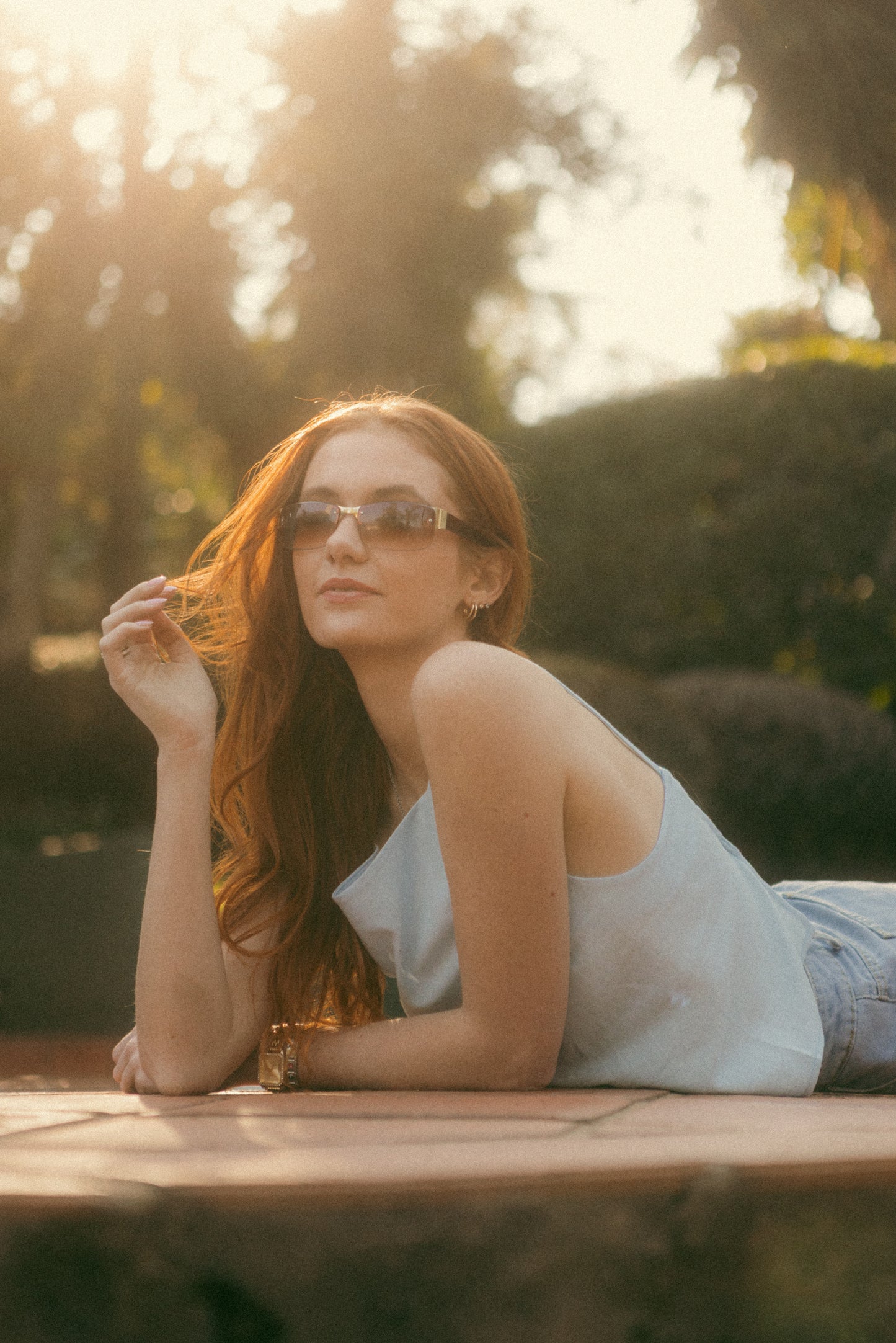 Bare-Back Beauty — Light Blue Linen