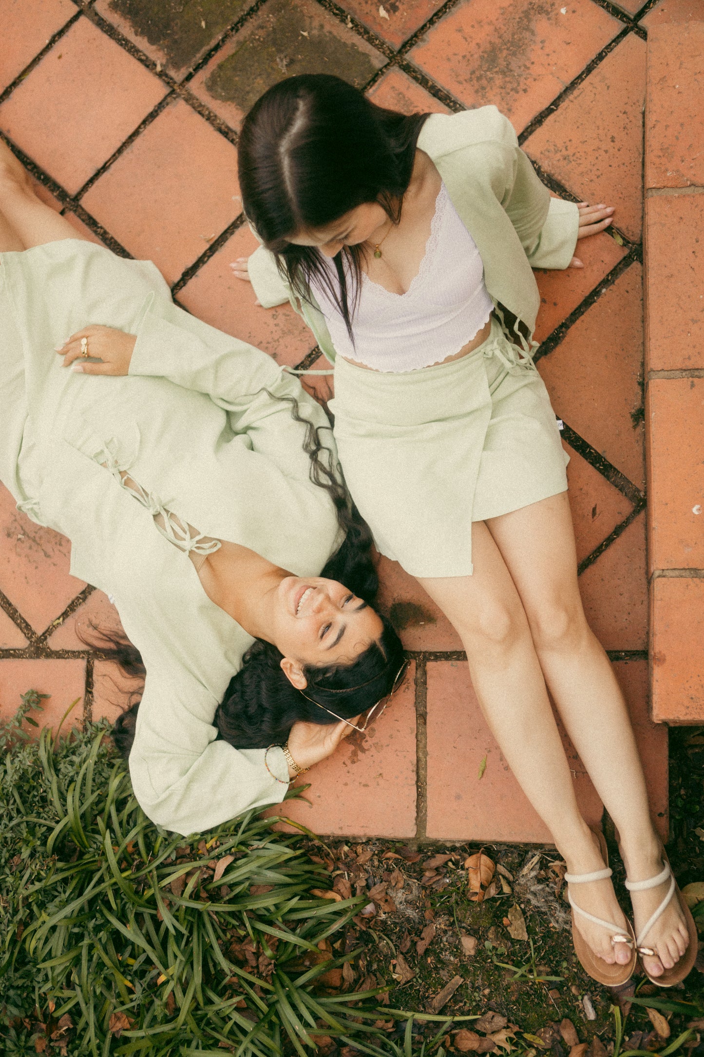 The Matcha Linen Wrap Skirt in Sage Green